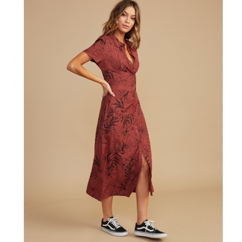🔥🔥RVCA - BUTTON DOWN MIDI DRESS🔥🔥 - Picture 5 of 8